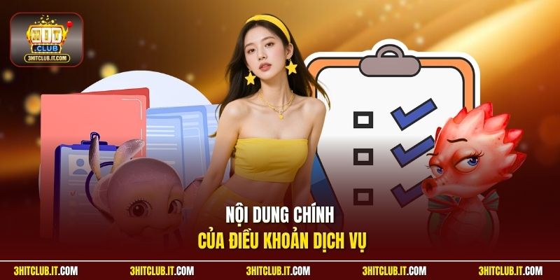 Nội dung chính của điều khoản dịch vụ